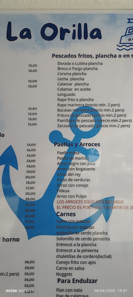 Chiringuito La Orilla Menu - Image 2